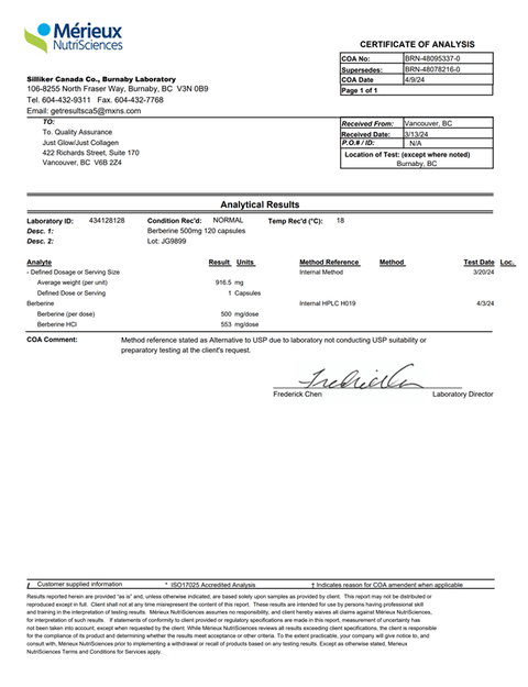 Highest Potency Berberine.