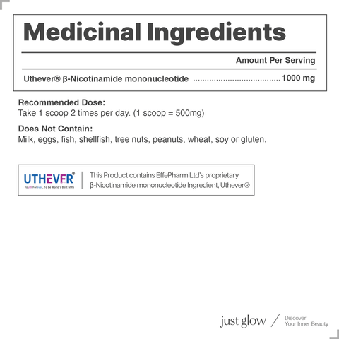 Best UTHEVER®︎ NMN Sublingual Powder Supplement - for Healthy Aging l Just Glow™ Nad booster