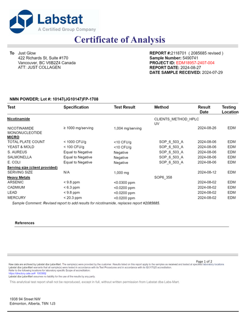 最高效力的 NMN。