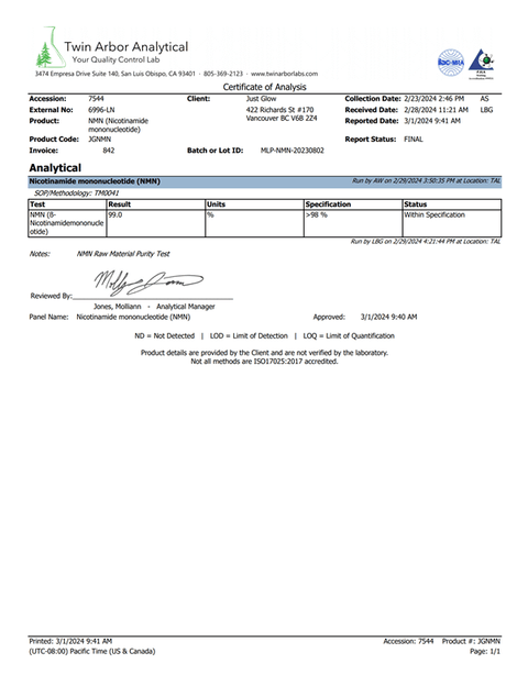 Experience > 99% Purity NMN.