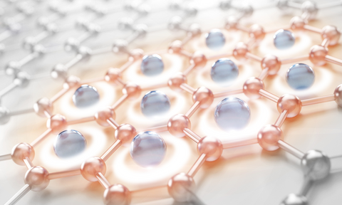 Zinc mineral particles interacting with cells, representing nutrient absorption and cellular health.