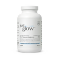 White background image featuring Just glow Albion Magnesium Bisglycinate bottle with clear labeling for enhanced absorption and muscle health