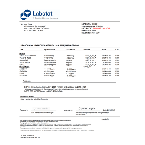 Buy Liposomal Glutathione 500mg now!