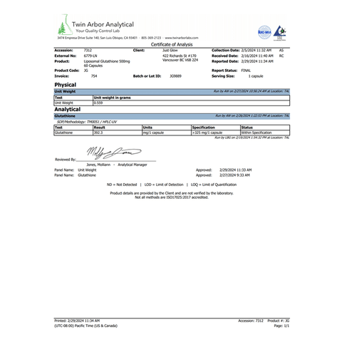 Buy Liposomal Glutathione 500mg now!