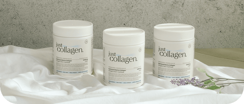 Three bottles of just collagen powder