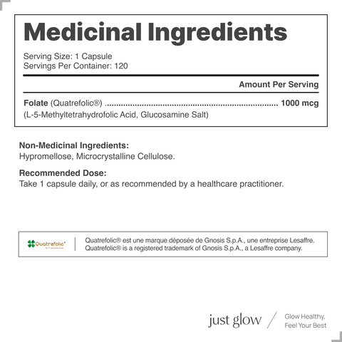 Quatrefolic® L-5-MTHF Folate 1 mg 120 Capsules