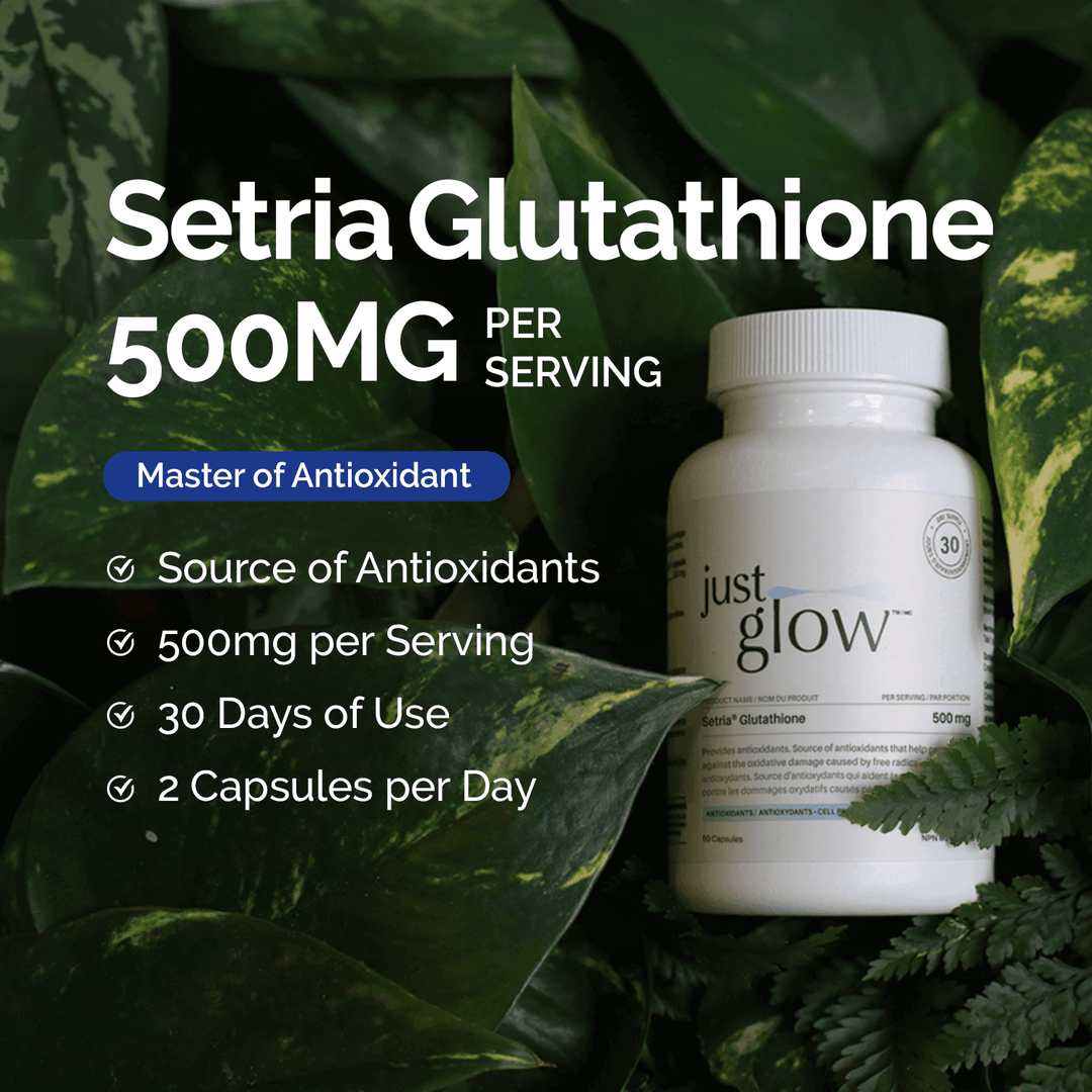 저스트글로우 SETRIA® 세트리아 글루타치온 500mg - 프리미엄 글루타치온 영양제 – Just Glow